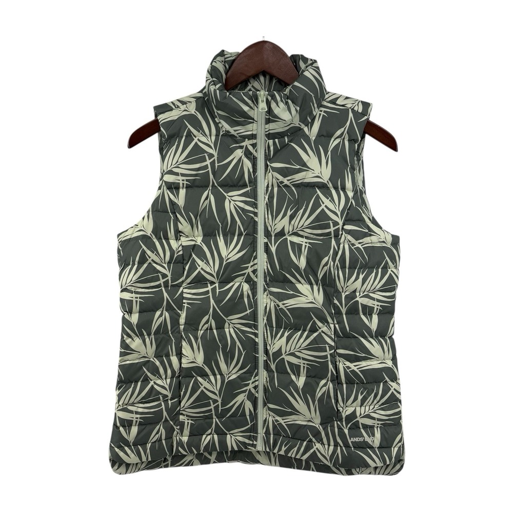 Lands' End Down Puffer Vest Small Botanical Print‎ NWT